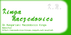 kinga maczedovics business card